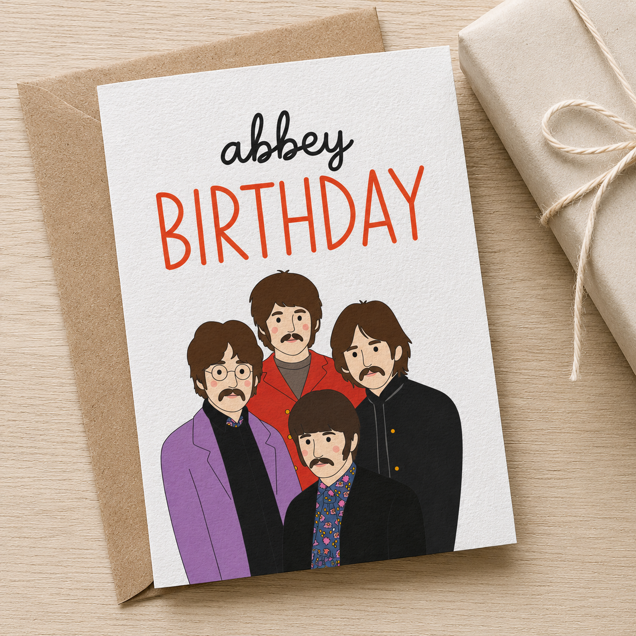 Abbey Birthday Beatles Inspired Greeting Card