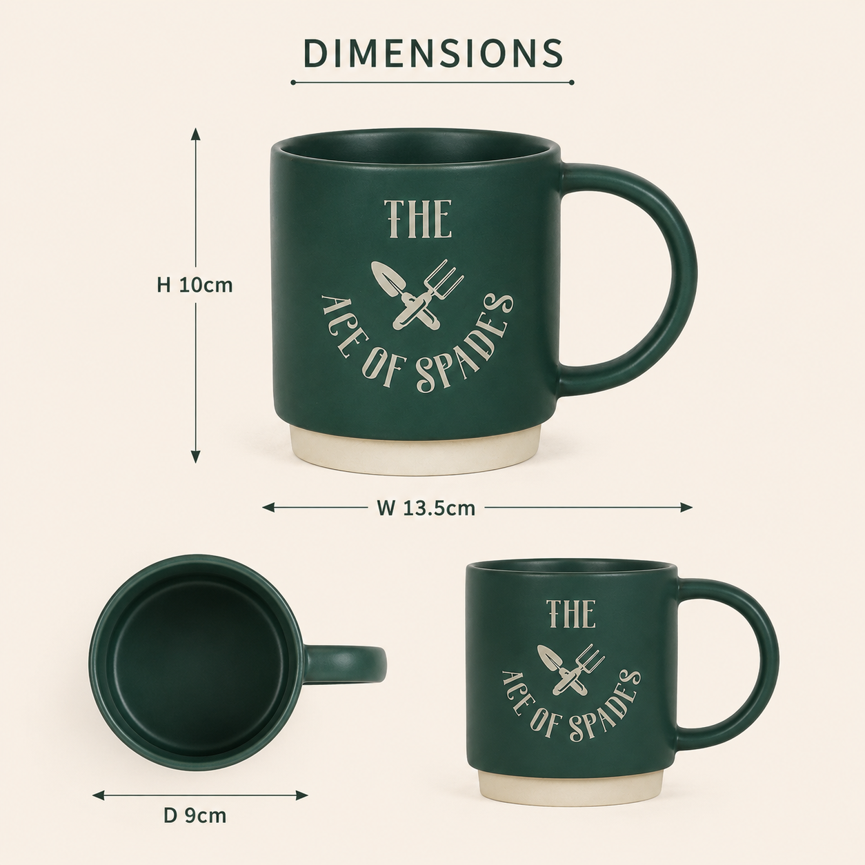 Ace of Spades Gardener Mug & Spade Spoon