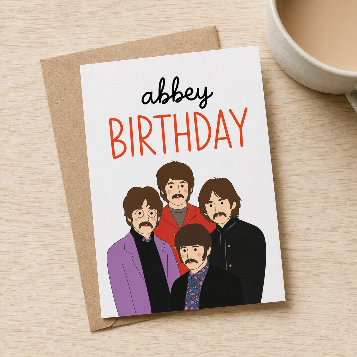 Abbey Birthday Beatles Inspired Greeting Card