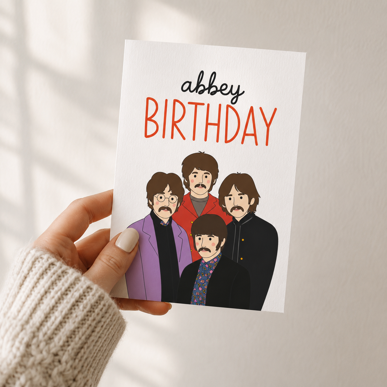 Abbey Birthday Beatles Inspired Greeting Card
