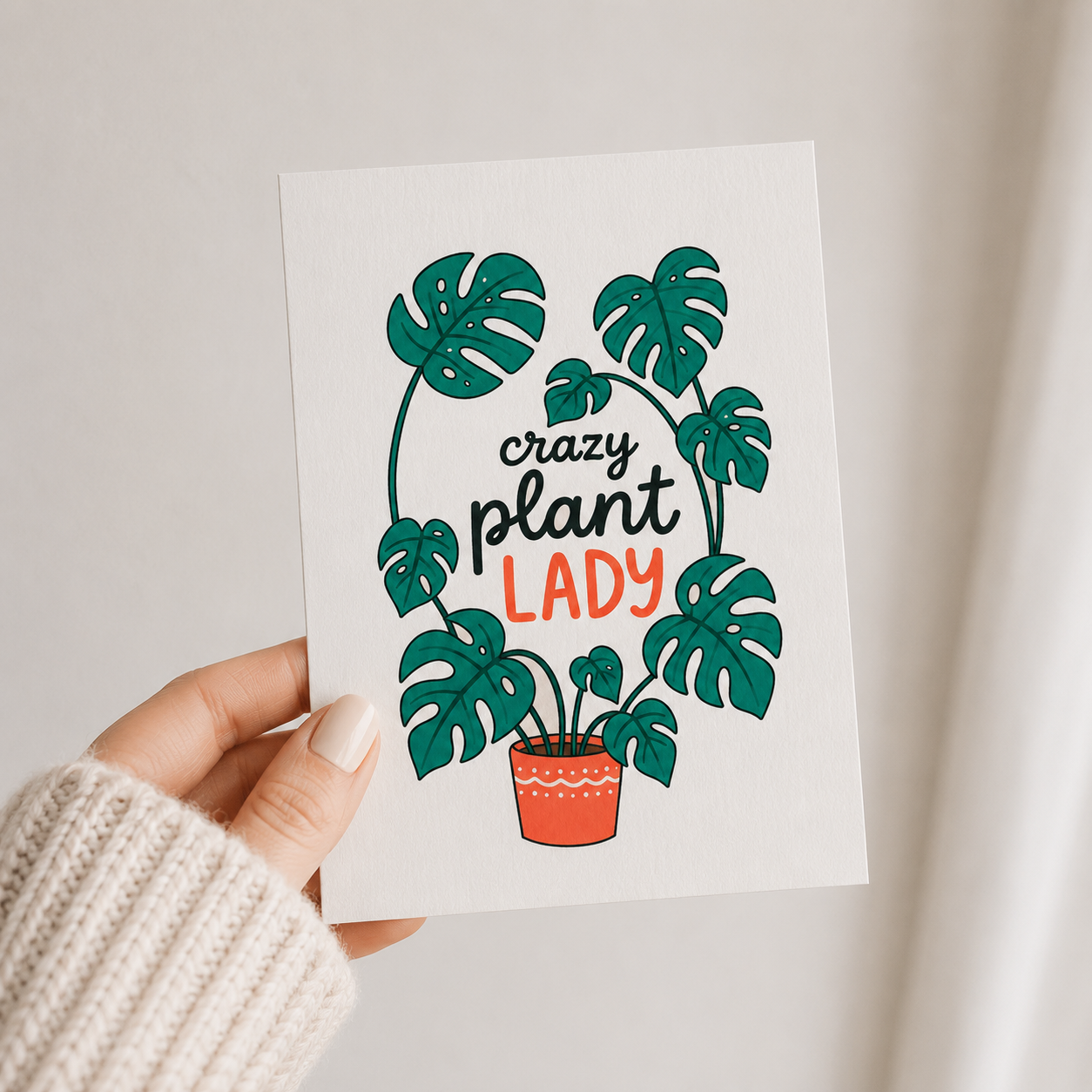Crazy Plant Lady Greeting Card