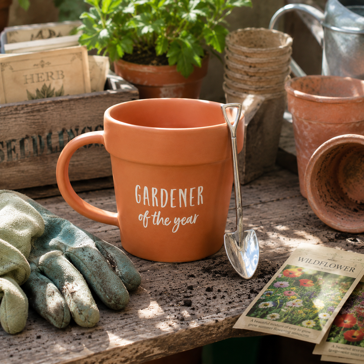 Gardener of the Year Mug & Shovel Spoon