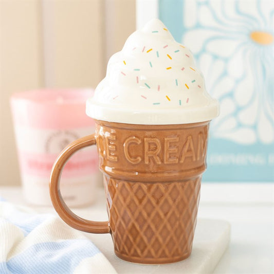 Ice Cream Cone Mug with Lid