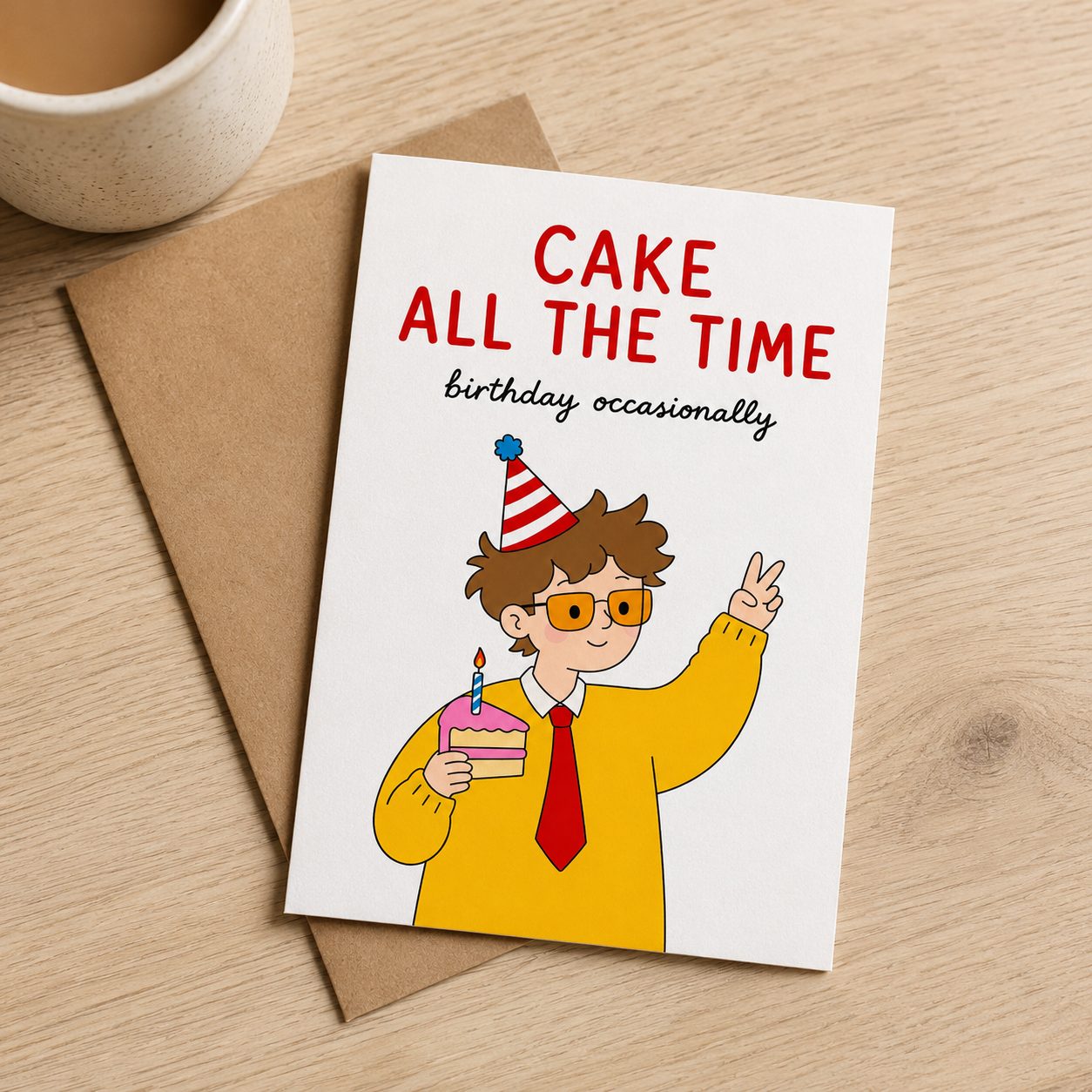 Cake All The Time Harry Styles Inspired Birthday Card
