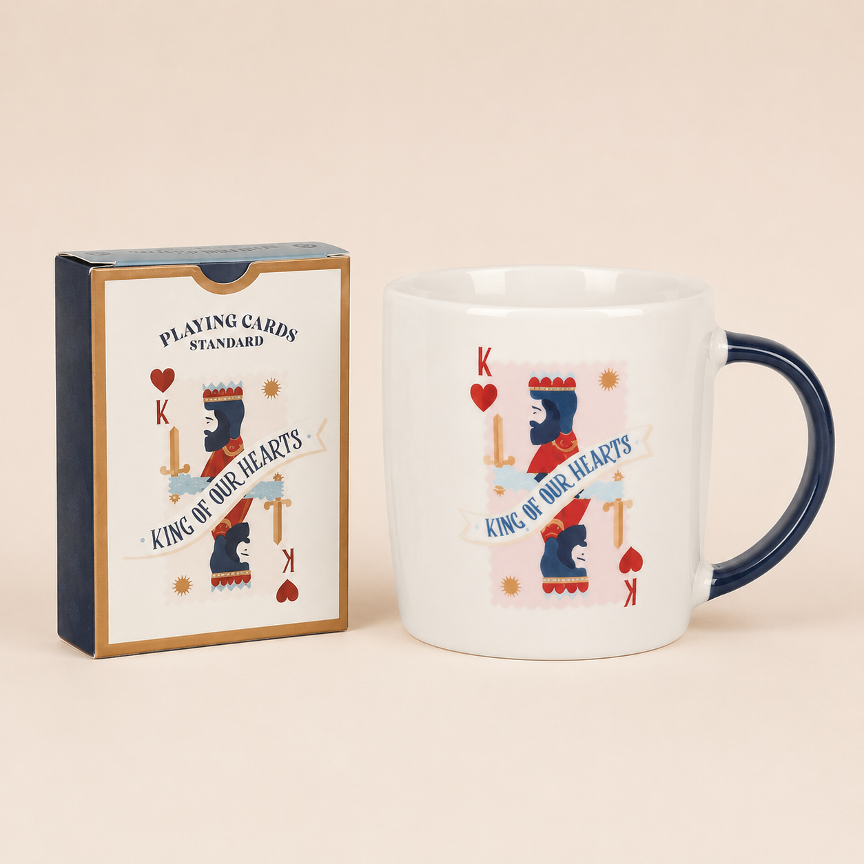 King of Our Hearts Mug & Playing Cards Gift Set