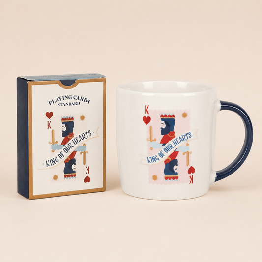 King of Our Hearts Mug & Playing Cards Gift Set