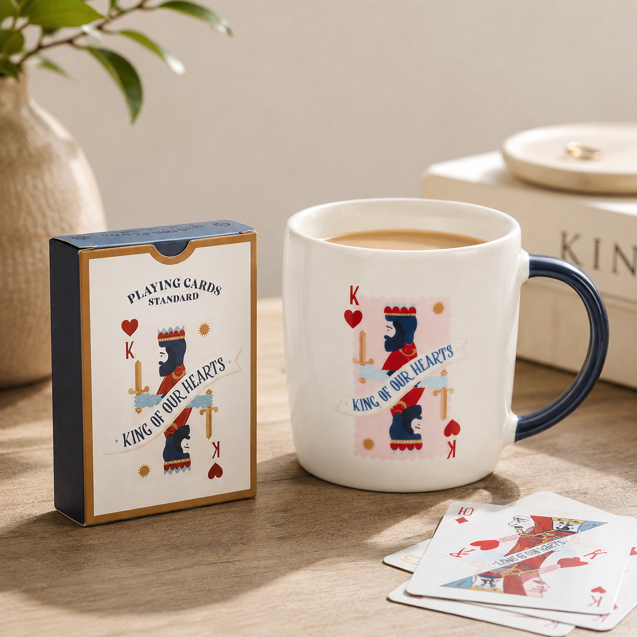 King of Our Hearts Mug & Playing Cards Gift Set