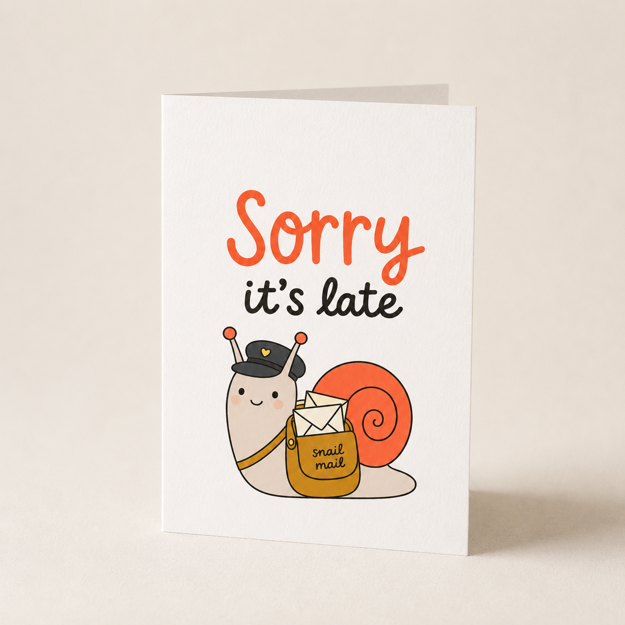 Sorry It’s Late Snail Mail Greeting Card
