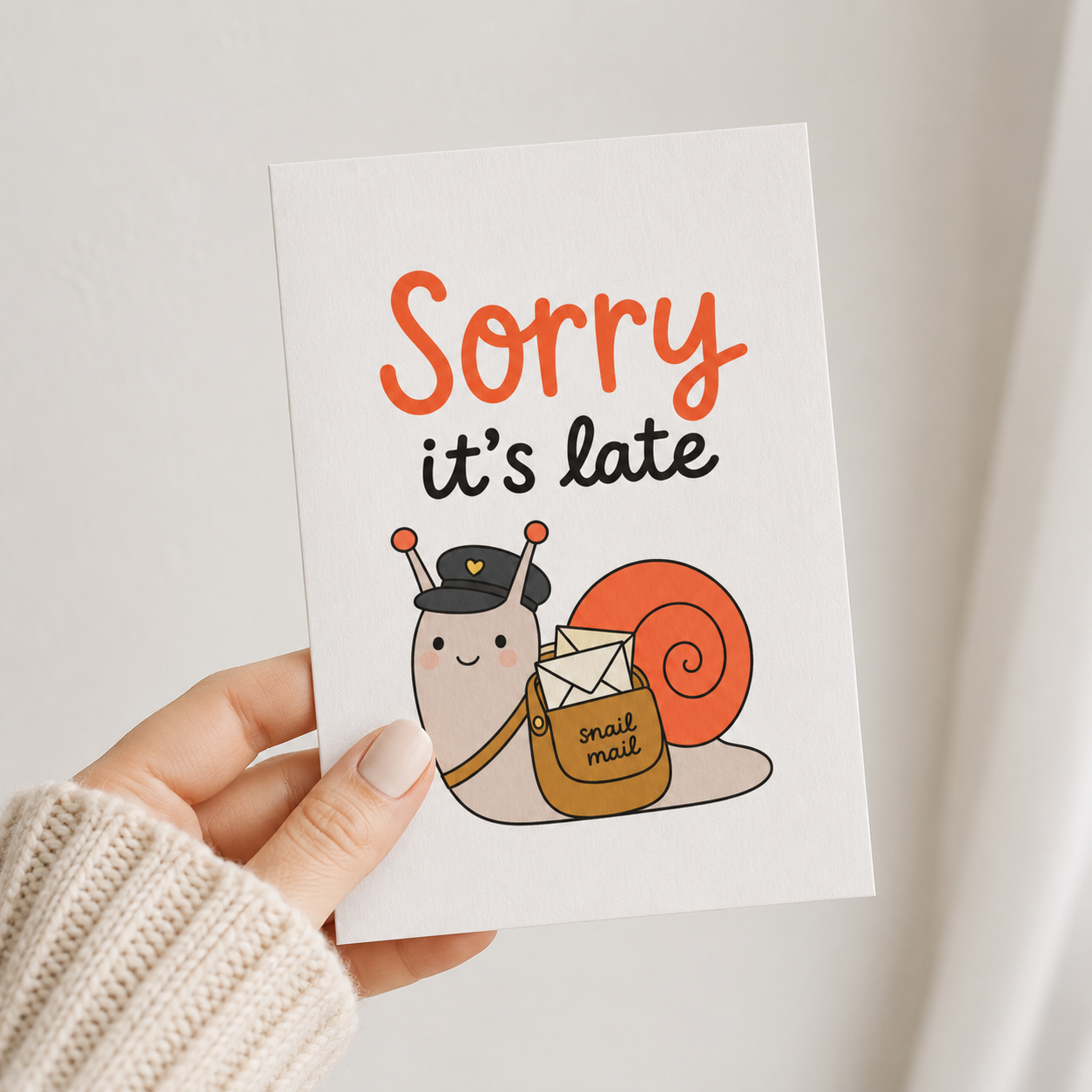 Sorry It’s Late Snail Mail Greeting Card
