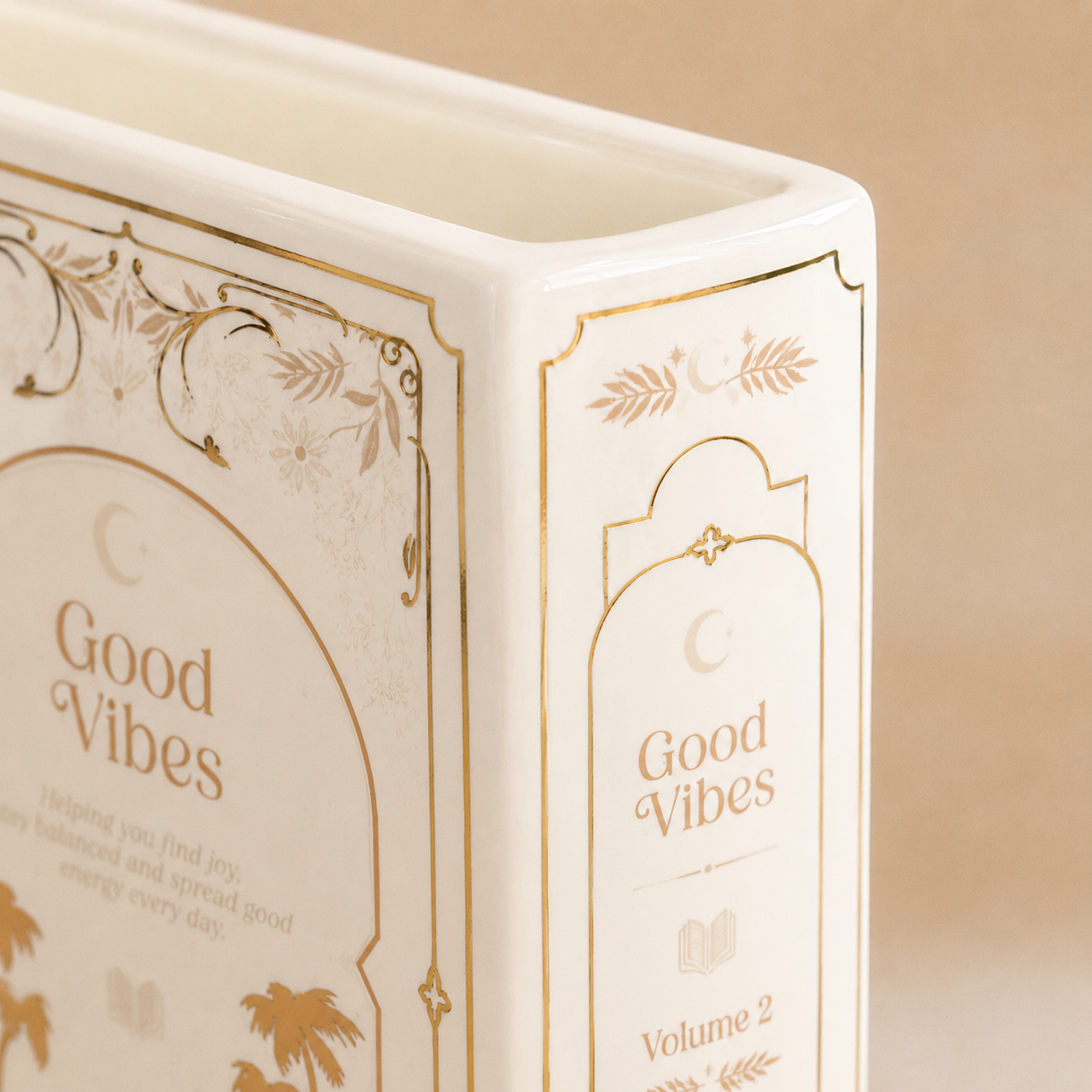 Good Vibes White Book Vase
