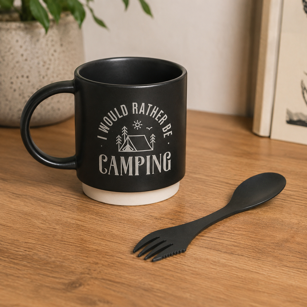 I’d Rather Be Camping Mug & Spork Gift Set