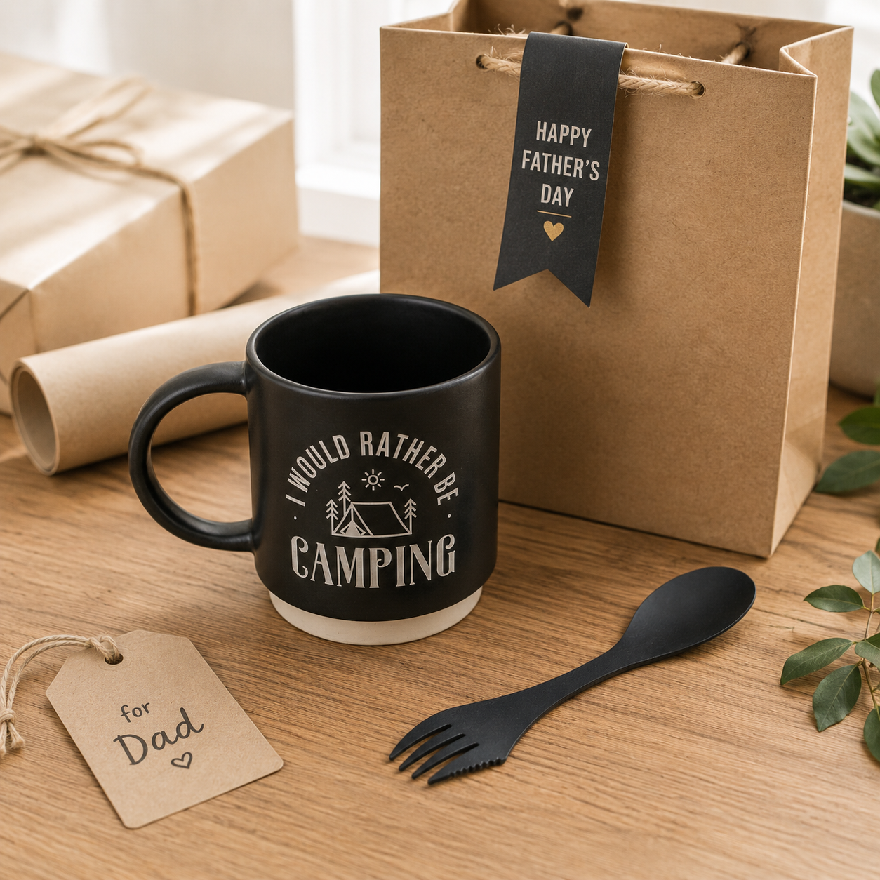 I’d Rather Be Camping Mug & Spork Gift Set