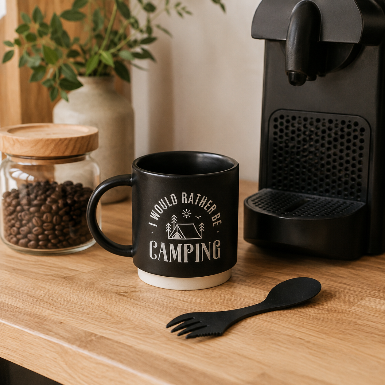 I’d Rather Be Camping Mug & Spork Gift Set