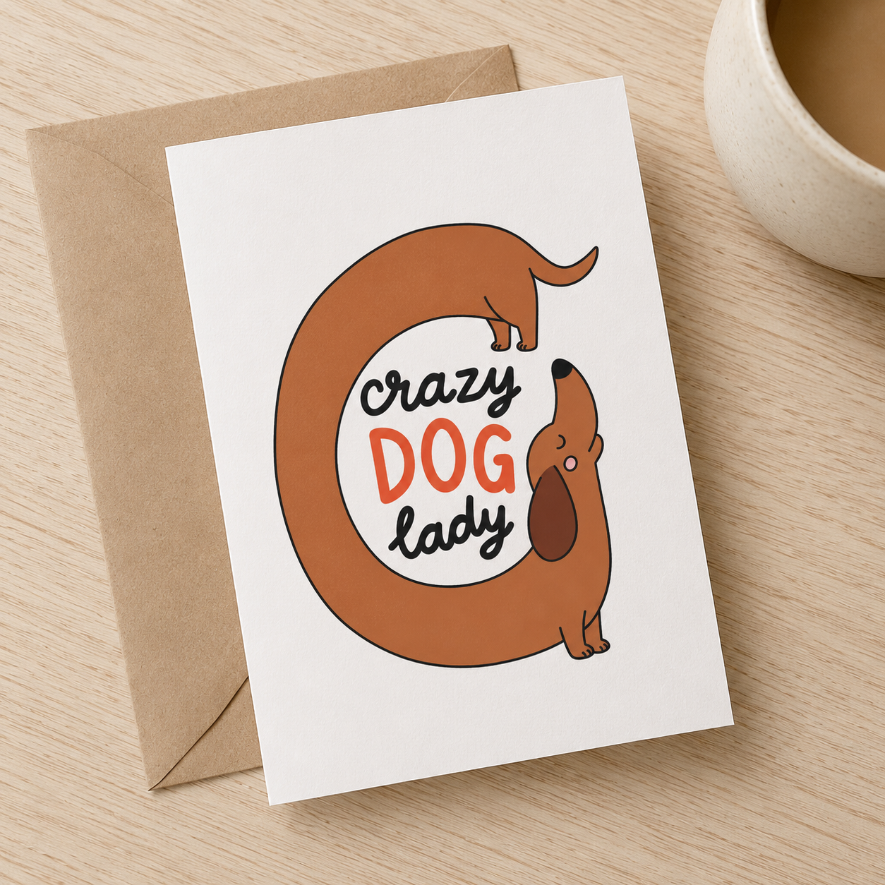 Crazy Dog Lady Greeting Card
