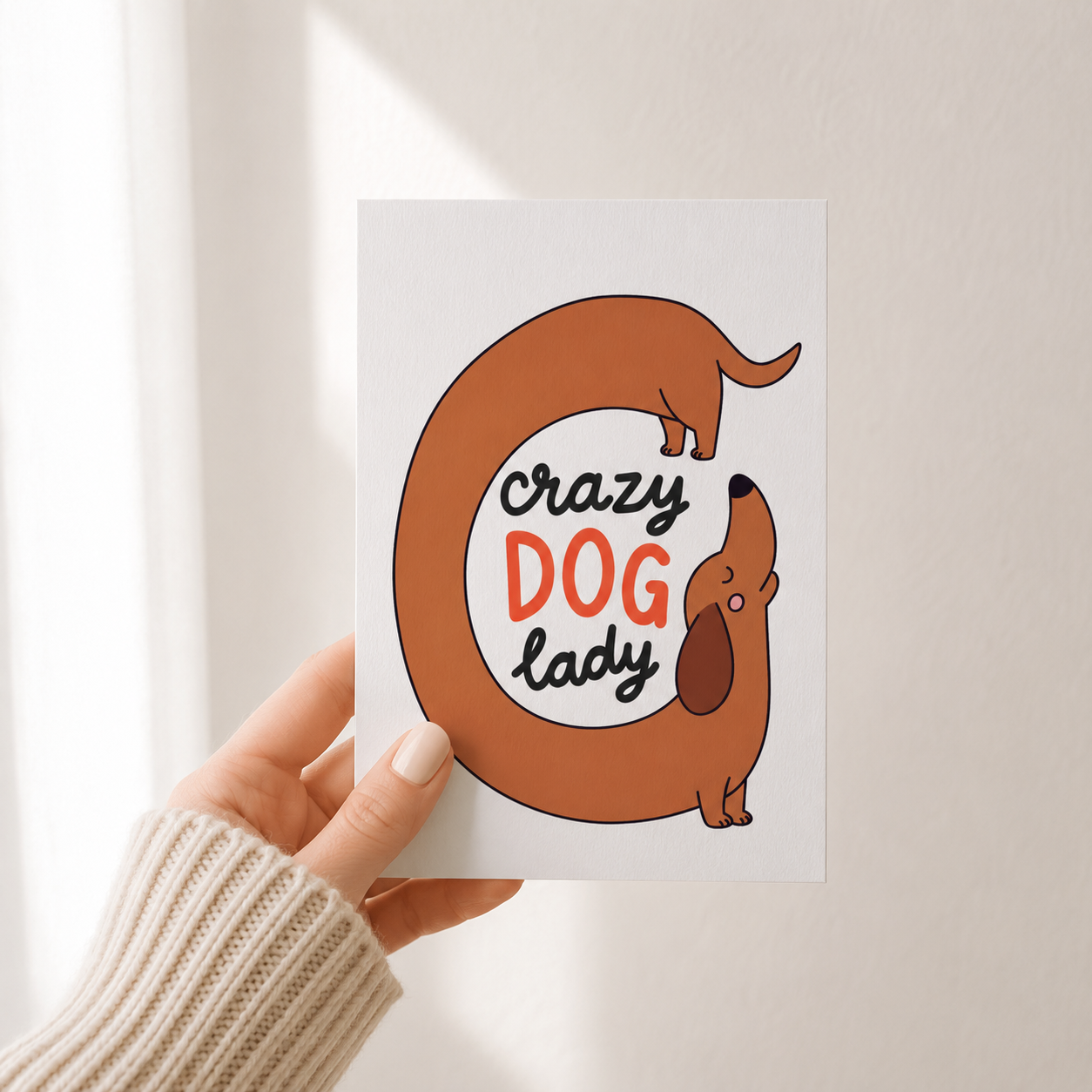 Crazy Dog Lady Greeting Card