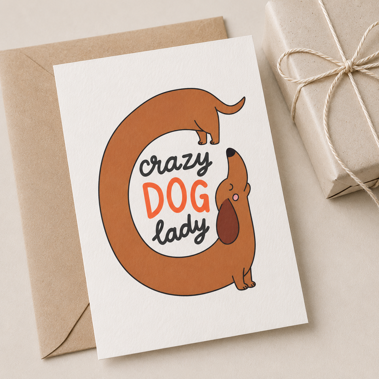 Crazy Dog Lady Greeting Card