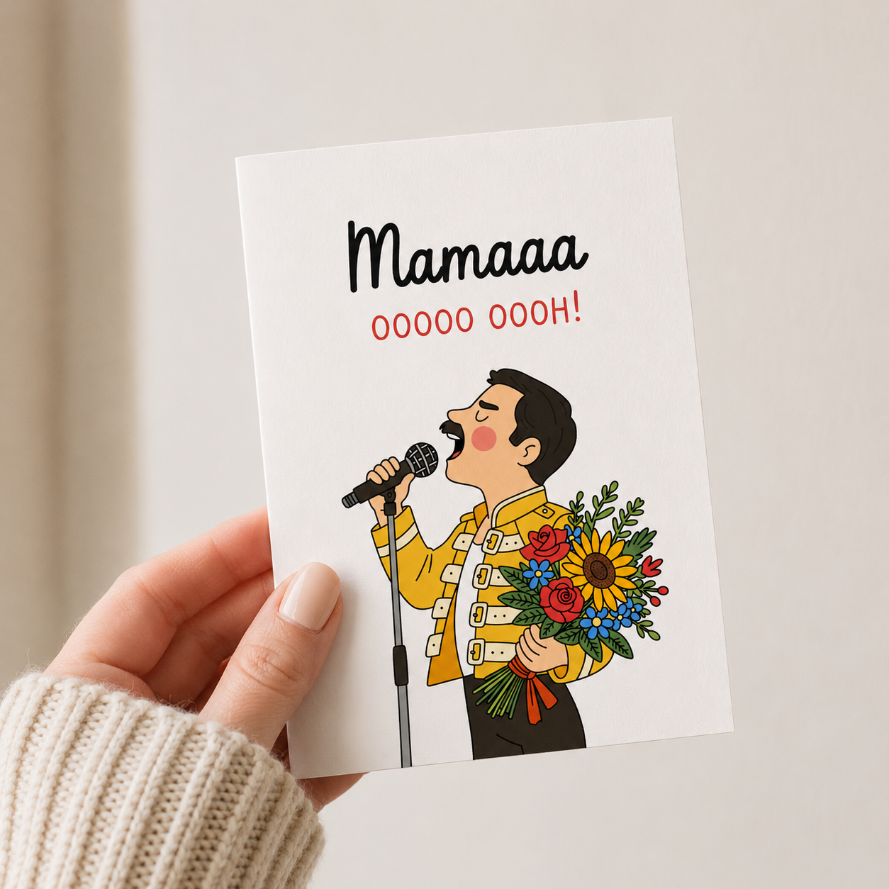 Freddie Mercury Inspired Mum Card