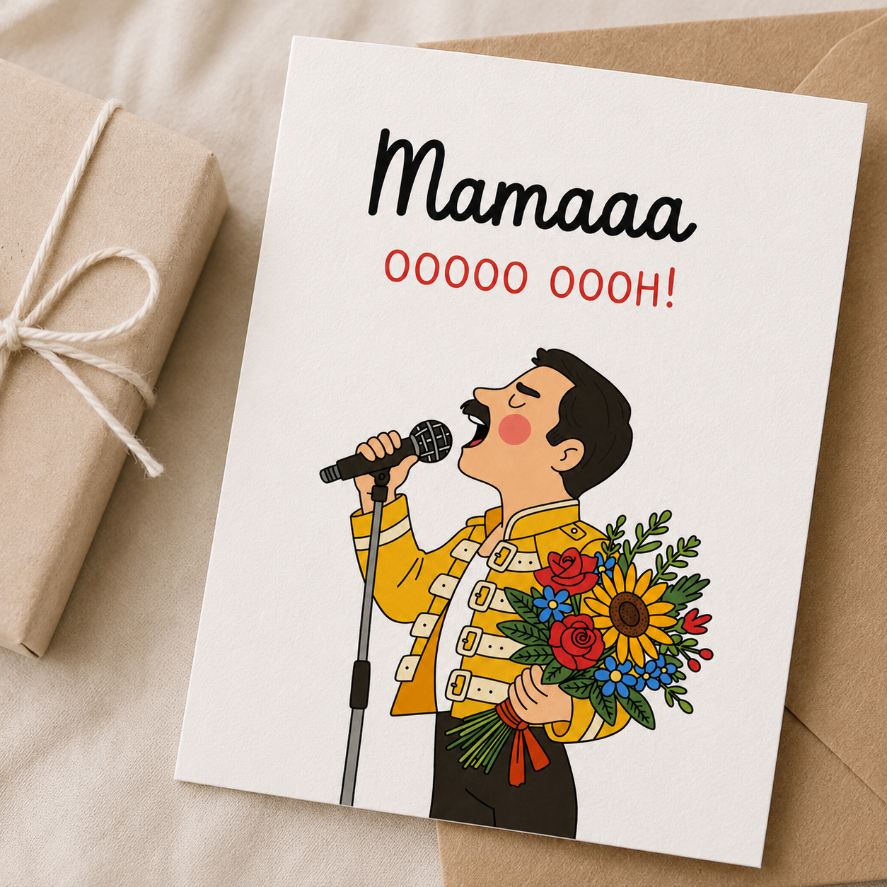 Freddie Mercury Inspired Mum Card