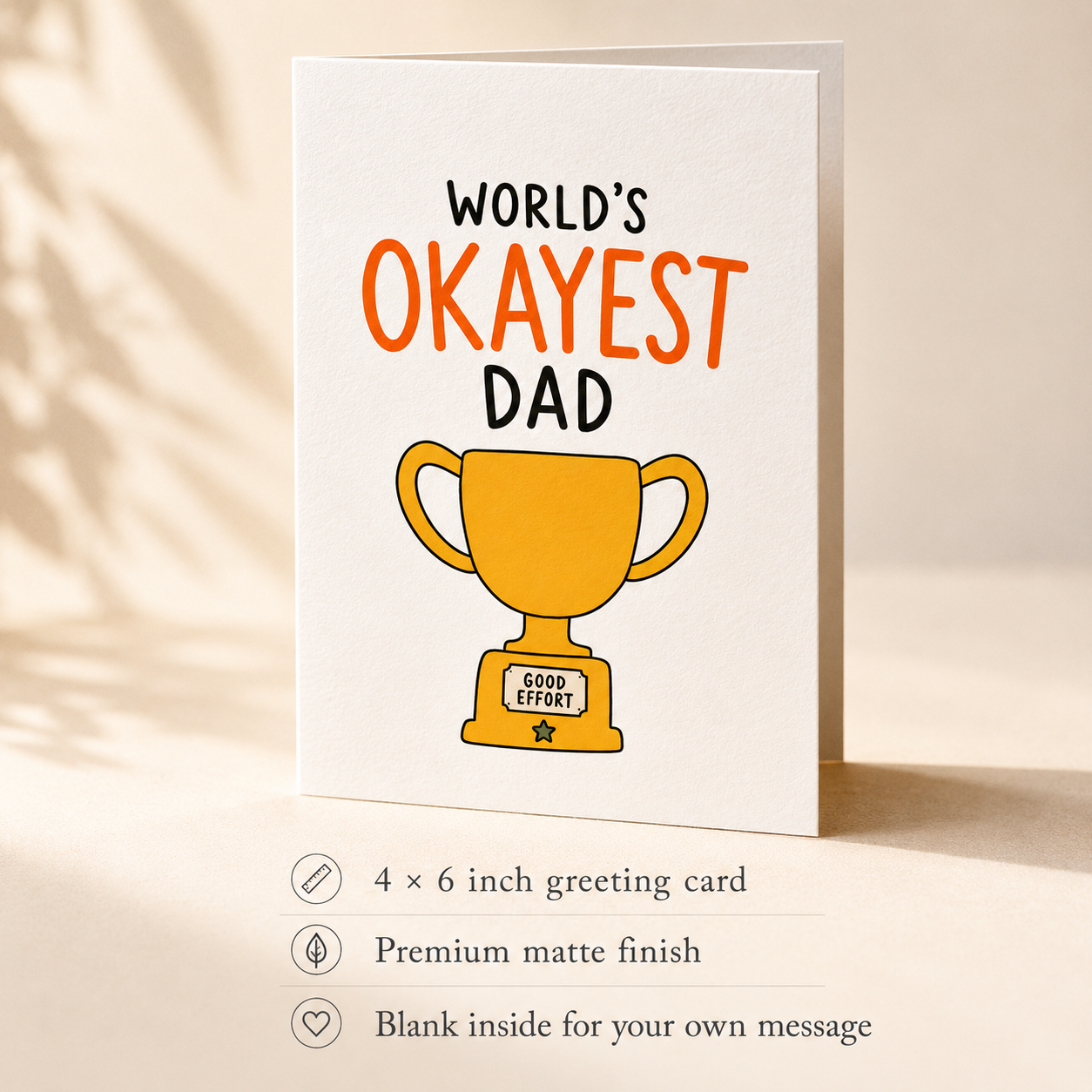 World’s Okayest Dad Funny Father’s Day Card