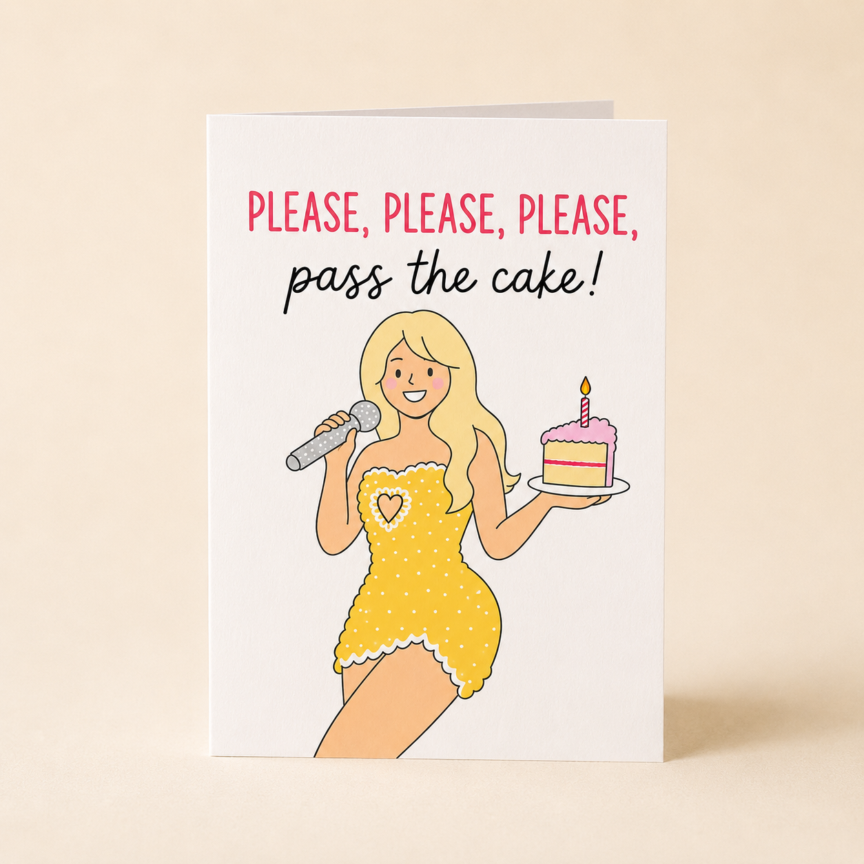 Pass the Cake Sabrina Carpenter Inspired Birthday Card