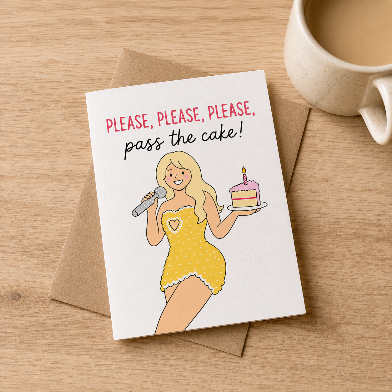 Pass the Cake Sabrina Carpenter Inspired Birthday Card