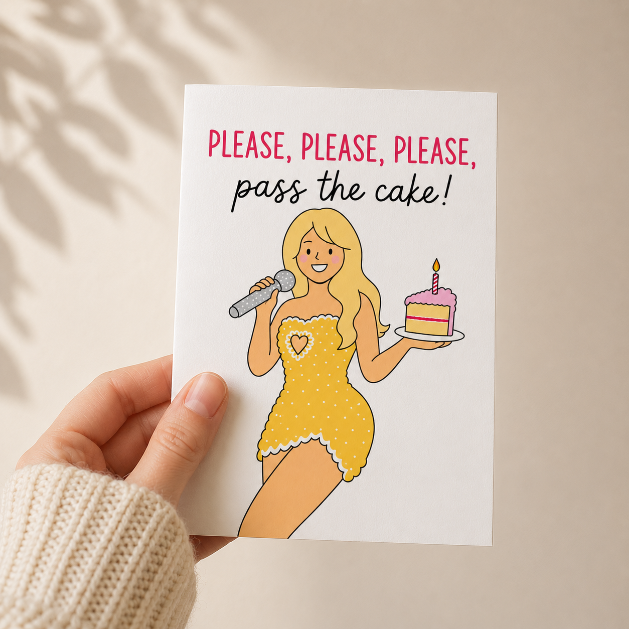 Pass the Cake Sabrina Carpenter Inspired Birthday Card