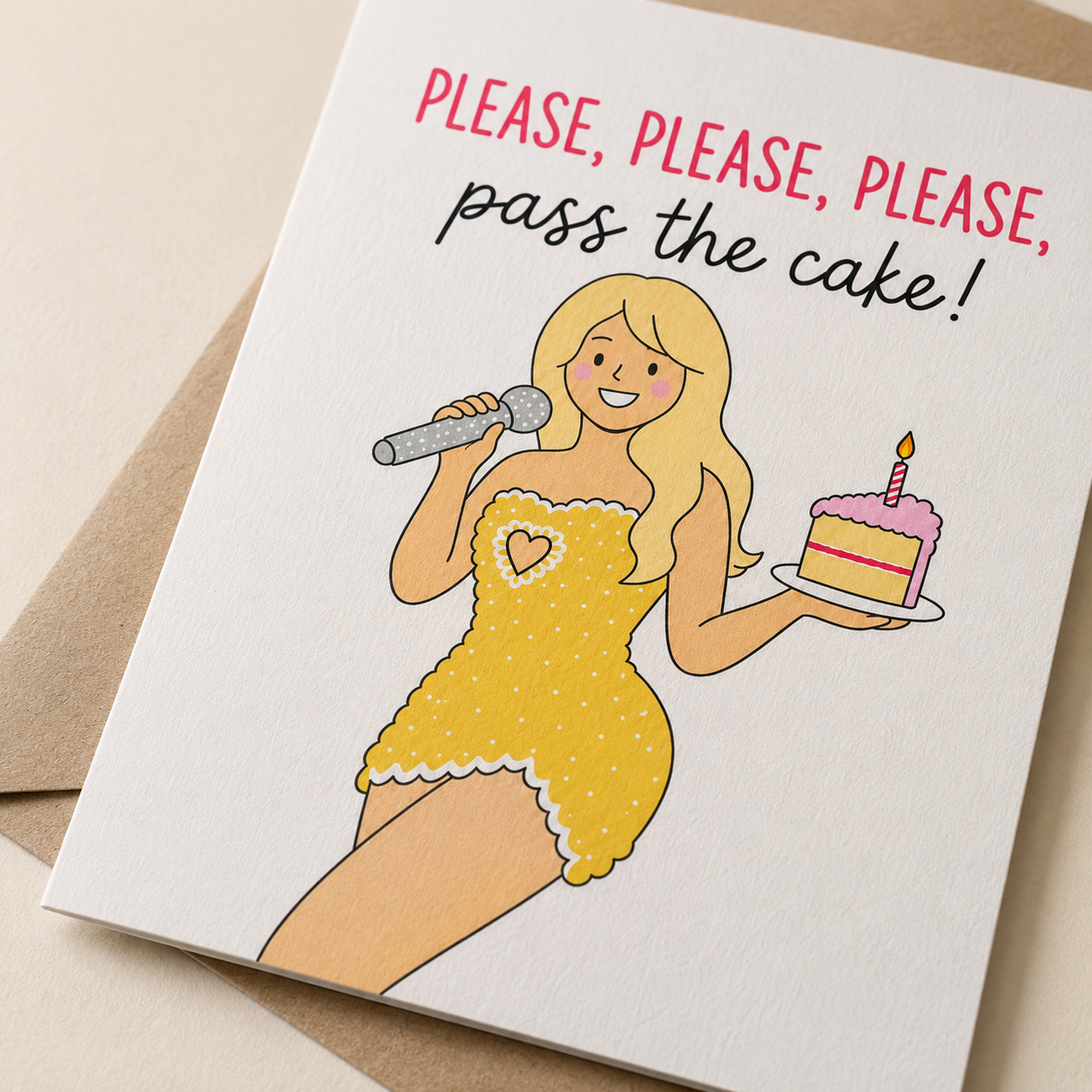 Pass the Cake Sabrina Carpenter Inspired Birthday Card
